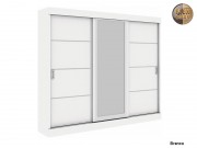 Guarda Roupa Armario Roupeiro Mademarcs Europa Alfa Espelhado 03 Portas 2.18 m